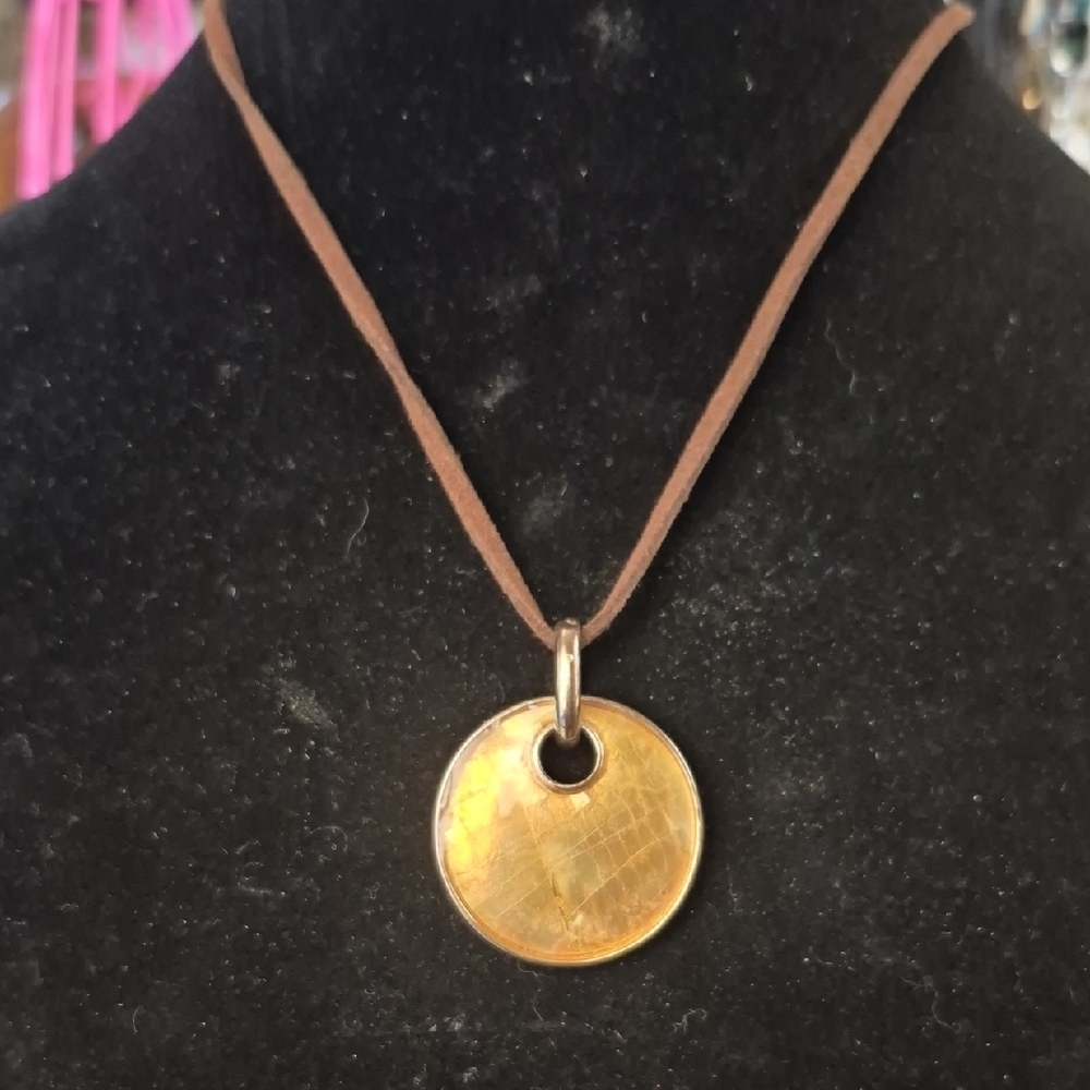 Lia Sophia Gold and Brown Geometric Necklace